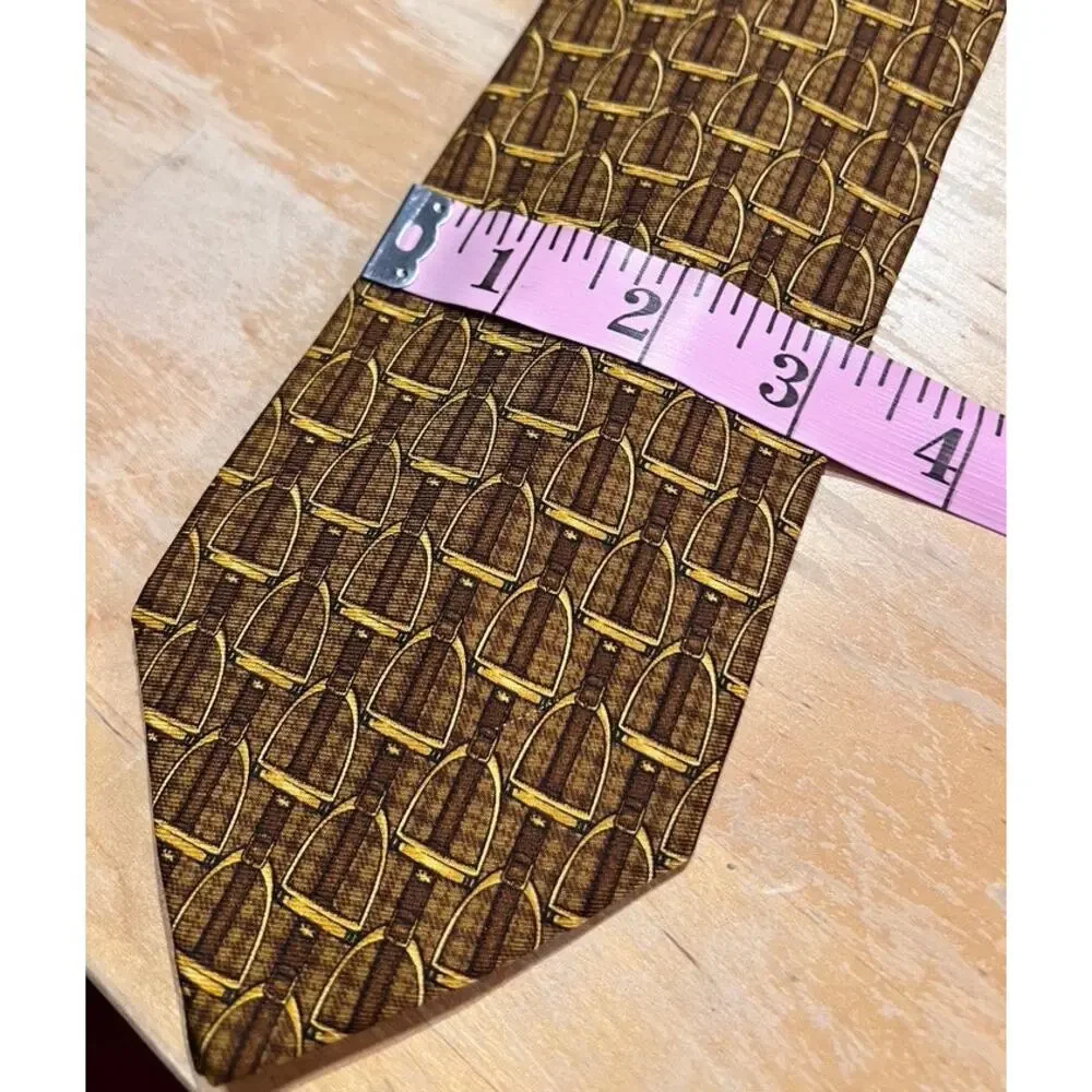 Brooks Brothers Makers Silk Neck Ties Lot 3 Blue Yellow Equestrian Horse Preppy